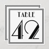 Invitation Table Art Déco Numéro 42 (Devant / Derrière)