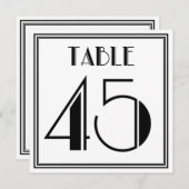 Invitation Table Art Déco Numéro 45 (Devant / Derrière)