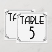 Invitation Table Art Déco Numéro 5 (Devant / Derrière)