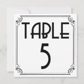 Invitation Table Art Déco Numéro 5 (Dos)