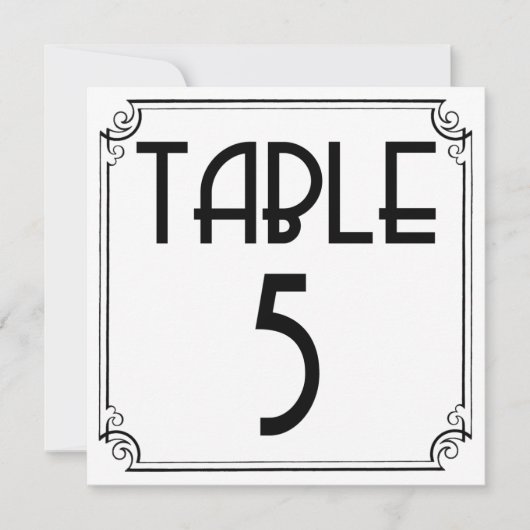 Invitation Table Art Déco Numéro 5 (Devant)