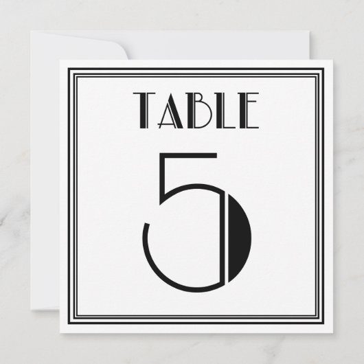 Invitation Table Art Déco numéro 5 (Dos)