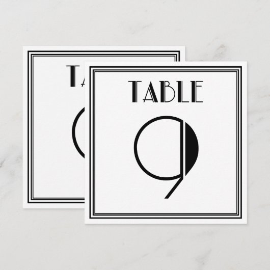 Invitation Table Art Déco numéro 9 (Devant / Derrière)