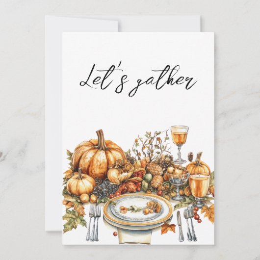 Invitation Table Bountiful Diner d'action de grâces Citrouill (Dos)