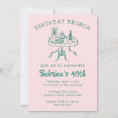 Invitation Table Buffet de fête d'anniversaire main tiré pers (Devant)