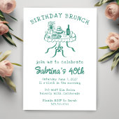 Invitation Table Buffet de fête d'anniversaire main tiré pers