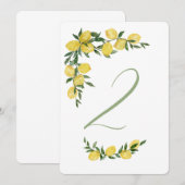 Invitation Table citron numéro 2 (Devant / Derrière)