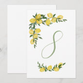 Invitation Table citron numéro huit (Devant / Derrière)