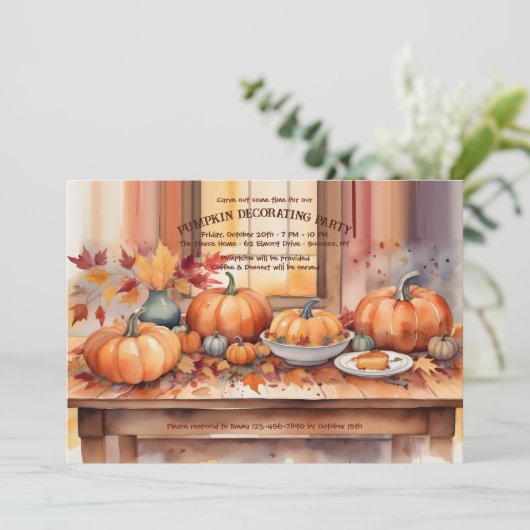 Invitation Table citrouille (Debout devant)