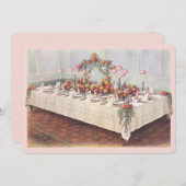 Invitation Table de banquet de mariage vintage (Devant / Derrière)