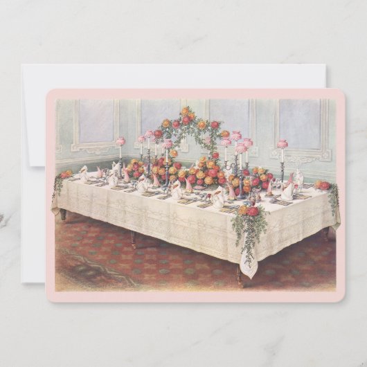 Invitation Table de banquet de mariage vintage (Devant)