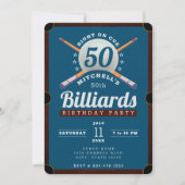 Invitation Table de billard Billard 50e anniversaire de fête (Devant)