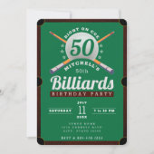 Invitation Table de billard Billard 50e fête d'anniversaire (Devant)