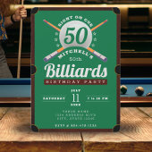 Invitation Table de billard Billard 50e fête d'anniversaire