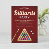 Invitation Table de billard rouge Snooker Fête d'anniversaire (Debout devant)