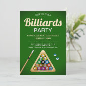 Invitation Table de billard vert anniversaire Billard Snooker (Debout devant)