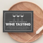 Invitation Table de dégustation de vin noir & blanc