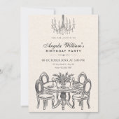 Invitation Table de dîner vintage pour anniversaire (Devant)