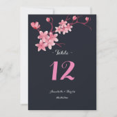 Invitation table de mariage aux fleurs de cerisier (Devant)