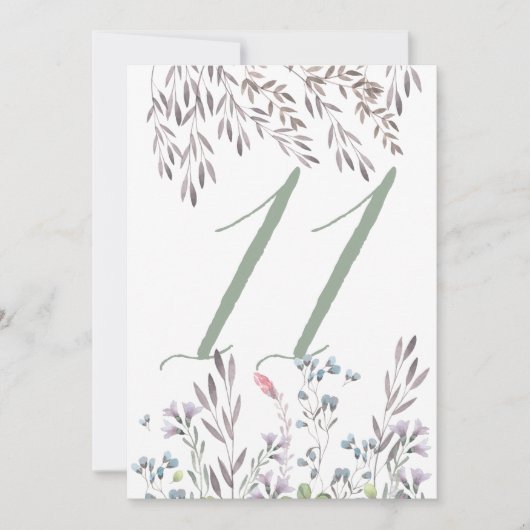 Invitation Table de mariage aux fleurs sauvages n° 11 recto-v (Devant)