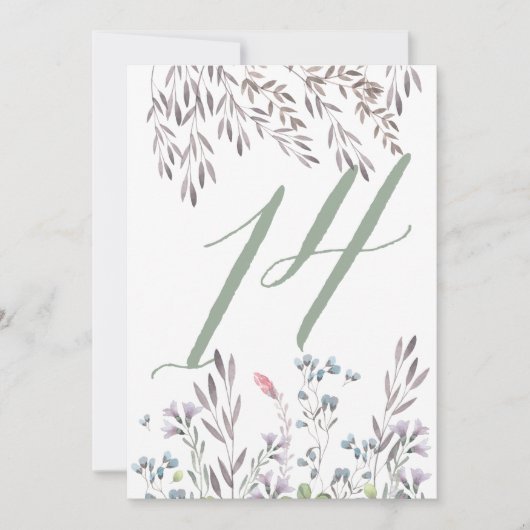 Invitation Table de mariage aux fleurs sauvages n° 14 recto v (Devant)