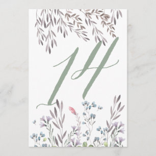Invitation Table de mariage aux fleurs sauvages n° 14 recto-v