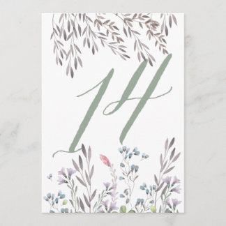 Invitation Table de mariage aux fleurs sauvages n° 14 recto v