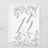 Invitation Table de mariage aux fleurs sauvages n° 15 recto v (Devant)