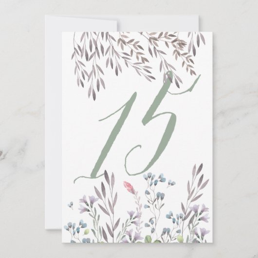 Invitation Table de mariage aux fleurs sauvages n° 15 recto v (Devant)