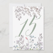 Invitation Table de mariage aux fleurs sauvages No 15 recto v (Dos)