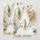 Invitation Table de mariage bohème botanique moderne avec ver (Devant / Derrière)