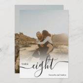 Invitation Table de mariage de photos de noms de script de su (Devant / Derrière)