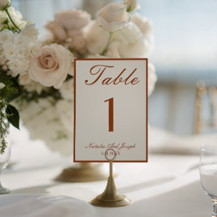 Invitation Table de mariage en terre cuite brûlée orange Old
