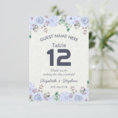 Invitation Table de mariage florale avec numéro de place / Es (Debout devant)