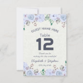 Invitation Table de mariage florale avec numéro de place / Es (Dos)