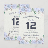 Invitation Table de mariage florale avec numéro de place / Es (Devant / Derrière)
