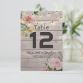 Invitation Table de mariage florale numéro de place / Escort (Debout devant)