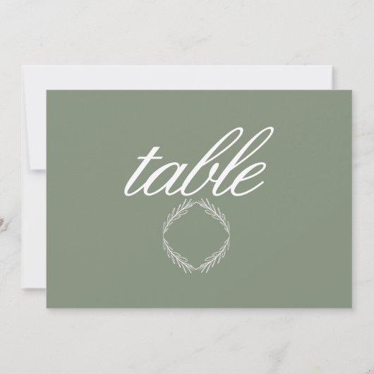 Invitation Table de mariage Monogram Script Branch Vert Sage (Dos)