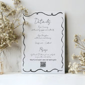 Invitation Table de mariage simple florale dessinée à la main