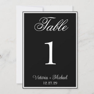 Invitation Table de mariage vintage noir Luxe silencieux