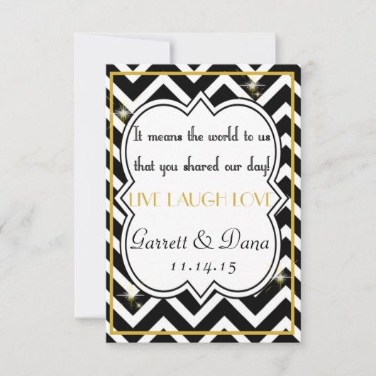 Invitation Table de Merci du Mariage Gold Gatsby (Devant)