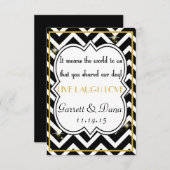 Invitation Table de Merci du Mariage Gold Gatsby (Devant / Derrière)