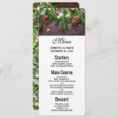 Invitation Table de Noël rustique avec pin et neige (Devant / Derrière)