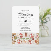 Invitation Table de nourriture à l'aquarelle | Dîner de Noël (Debout devant)