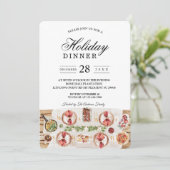 Invitation Table de nourriture à l'aquarelle | Dîner de vacan (Debout devant)