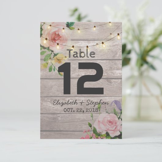 Invitation Table de numérotation de siège de mariage floral / (Debout devant)