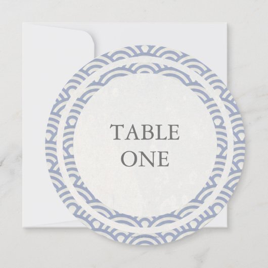 Invitation Table de numérotation ronde vagues stylisées Seigh (Dos)