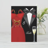 Invitation Table de numérotation Tuxedo Red Dress 2 (Debout devant)