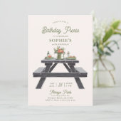 Invitation Table de pique-nique Élégant Été Moderne 50e Anniv (Debout devant)