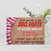 Invitation Table de pique-nique jardin BBQ Party (Debout devant)